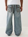 True Religion Vinny Ultra Baggy Super T Flap,  light wash