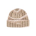 Dime Wave Tooth Cuff Beanie, tan