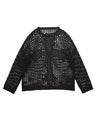 Racer Cross Net Sweater, black