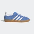 adidas Gazelle Indoor W, blue fusion / cloud white / gold metallic.