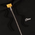 Dime Cursive Small Logo Zip Hoodie, black