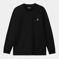 Carhartt American Script LS t-shirt, black.