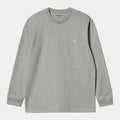 Carhartt L/S Chase tee, grey heather / gold
