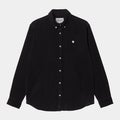 Carhartt Madison L/S Cord shirt,  black / wax