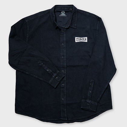 Times Relaxed Work Shirt, dyed black