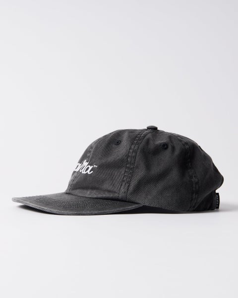 Parra Scripted 6 panel Hat, washed black