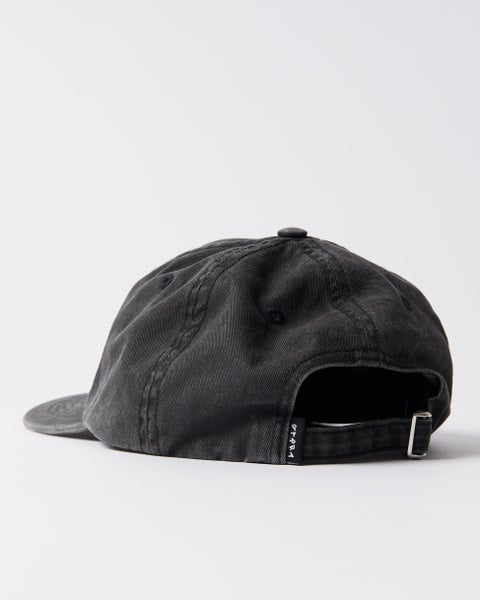 Parra Scripted 6 panel Hat, washed black