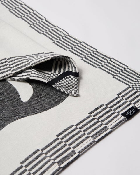 Parra Infinite Kitchen Towel 2 Pack, white / black