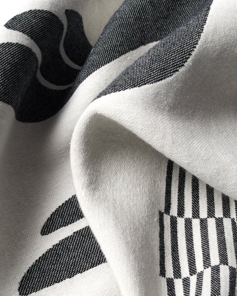 Parra Infinite Kitchen Towel 2 Pack, white / black