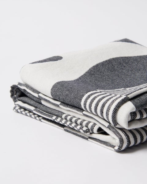 Parra Infinite Kitchen Towel 2 Pack, white / black