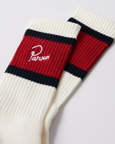 Parra Signature Striped Crew Socks, red / black