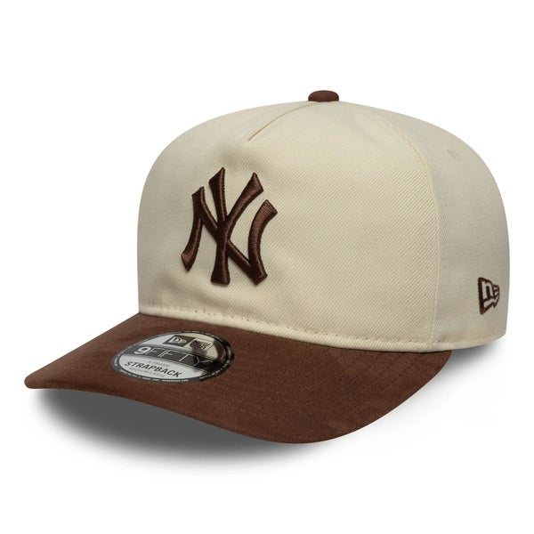 New Era New York Yankees Suede Visor A-frame Cap, light beige / chocolate