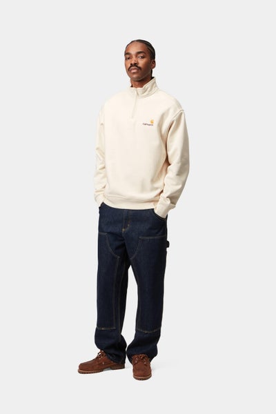 Carhartt Half Zip American Script Sweatshirt, natural