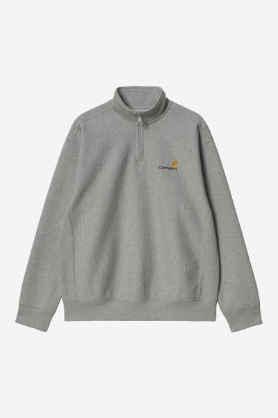 Carhartt Half Zip American Script Sweat, grey heather