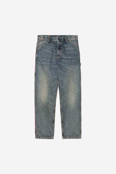 Carhartt Single Knee Pant, blue worn used wash