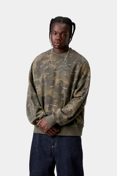 Carhartt Benton Sweatshirt, camo combi / green garment dyed
