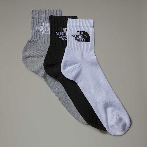 The North Face Multi Sport Quarter Socks 3-pack, black / grey / white