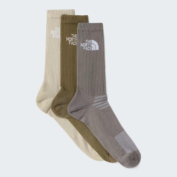 The North Face Multi Sport Cushion Crew Socks 3-Pack, stone slab / desert stone / cedar