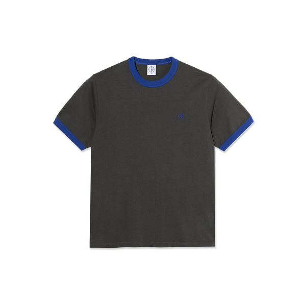 Polar Ringer Tee, dirty black / egyptian blue