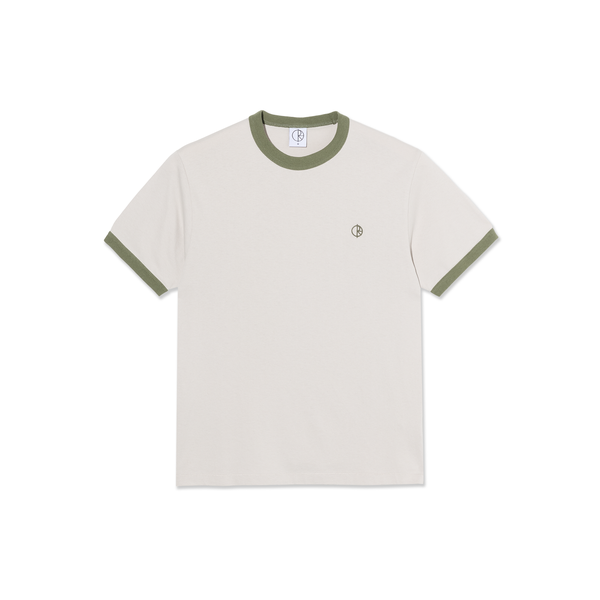 Polar Ringer Tee, pale taupe / army green