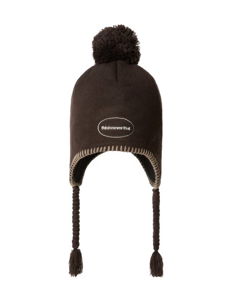 thisisneverthat Pom Earflap Beanie, brown