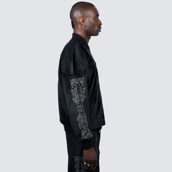 Pleasures Unquote Velour Jacket, black