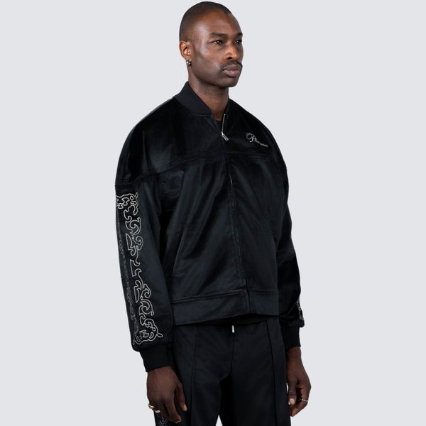 Pleasures Unquote Velour Jacket, black