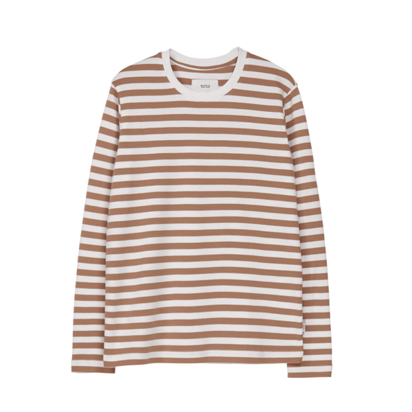 Makia Verkstad Long Sleeve, camel / white