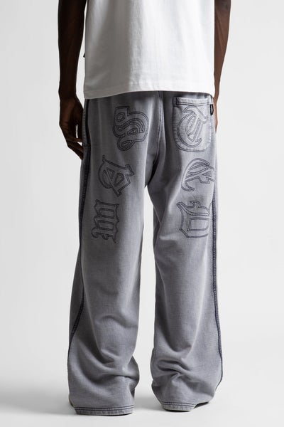 Wasted Paris Kingdom Curved Sweatpants, faded navy