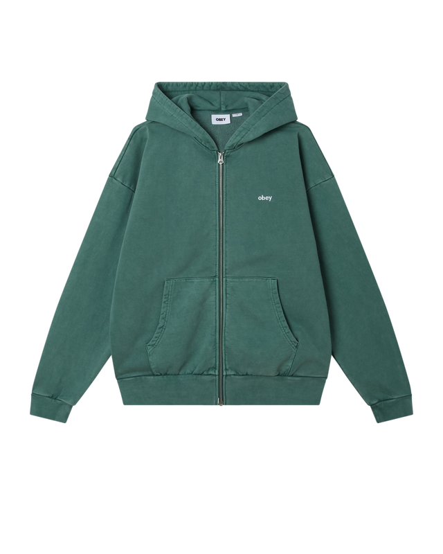 Obey Lowercase Pigment Zip Hood, pine needle