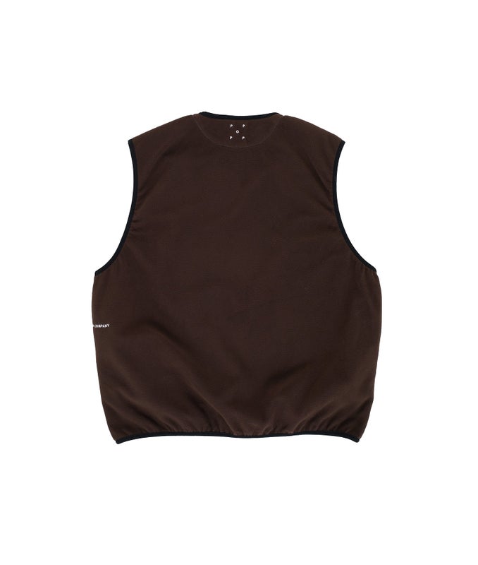 Pop Reversible Fleece Vest, brown