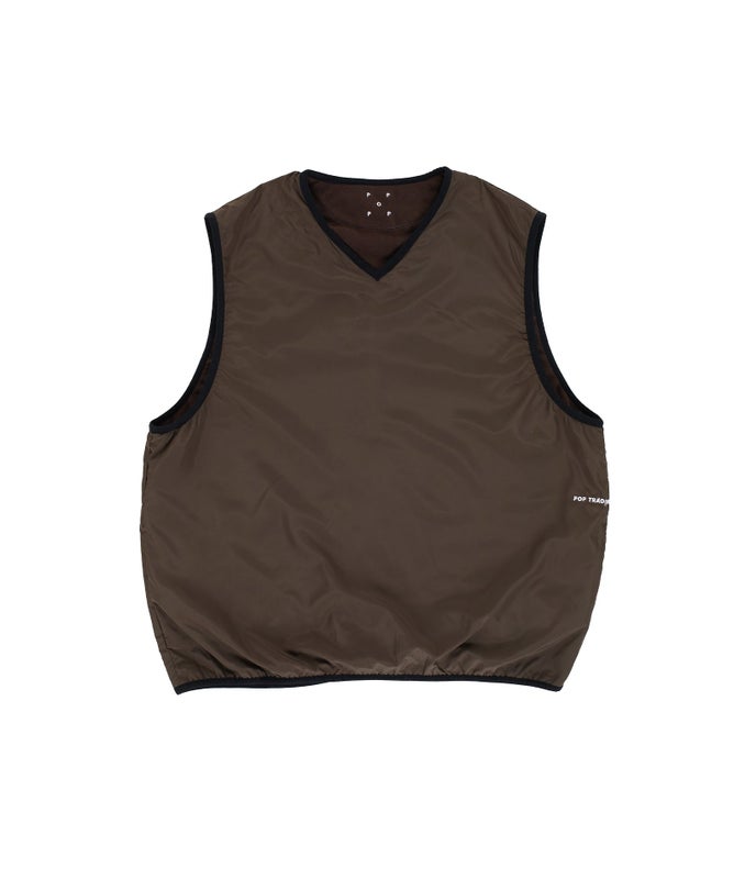 Pop Reversible Fleece Vest, brown