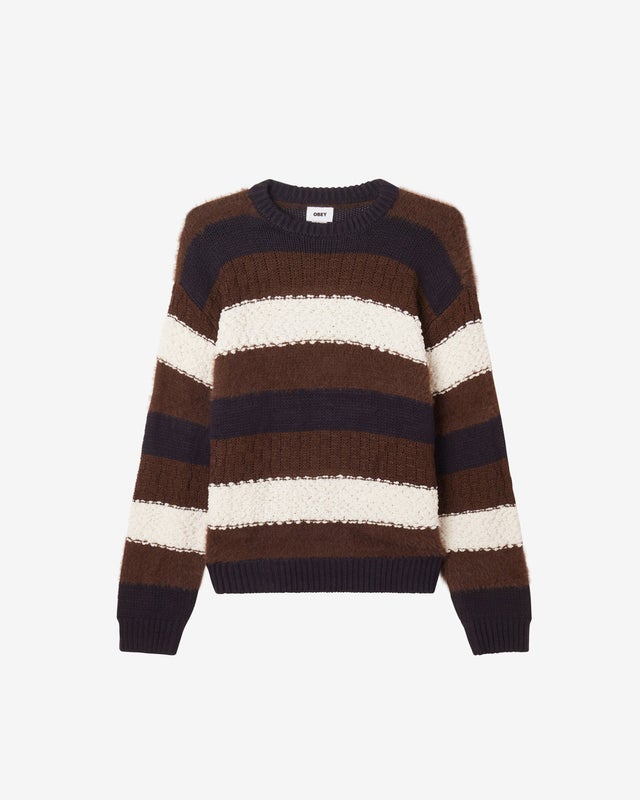 Obey Charles Crewneck Sweater, brown / multi
