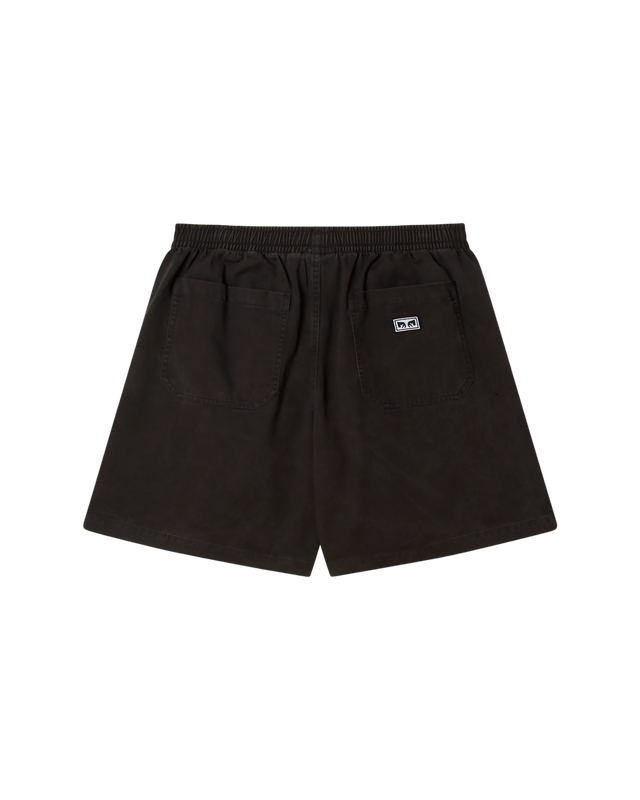 Obey Theo Easy Shorts, black faded wash