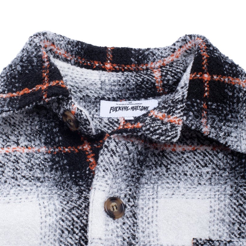 Fucking Awesome Heavy Oversized Flannel, black / orange