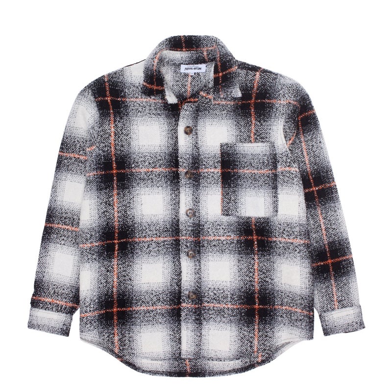 Fucking Awesome Heavy Oversized Flannel, black / orange