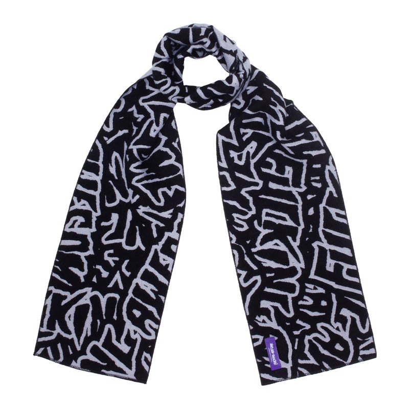 Fucking Awesome Sticker Stamp Scarf, black