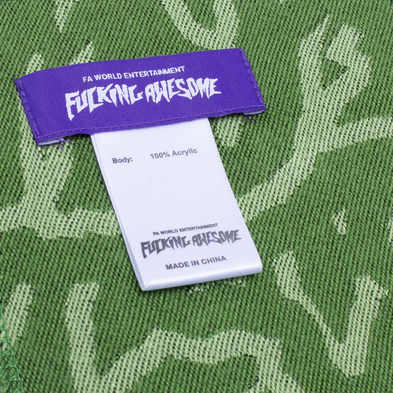 Fucking Awesome Sticker Stamp Scarf, green