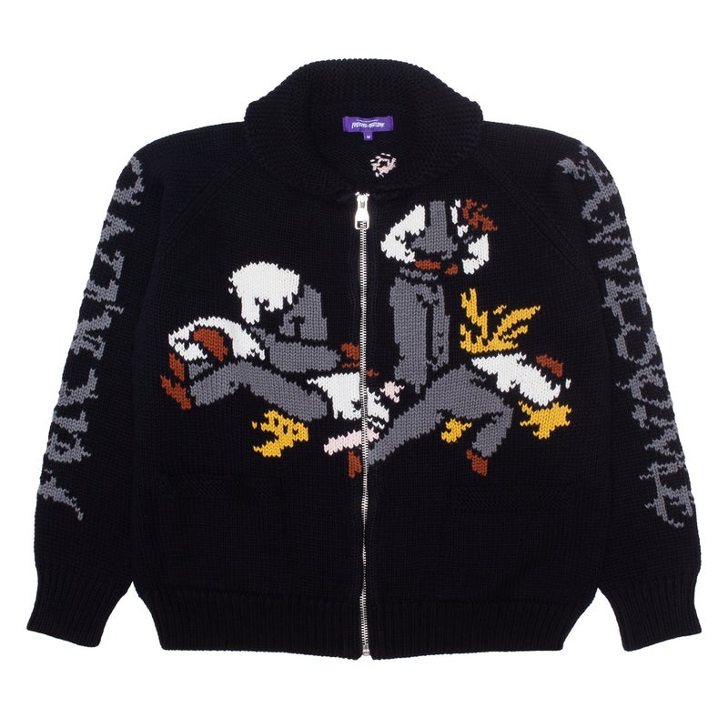 Fucking Awesome Us You Them Cowichan Cardigan, black