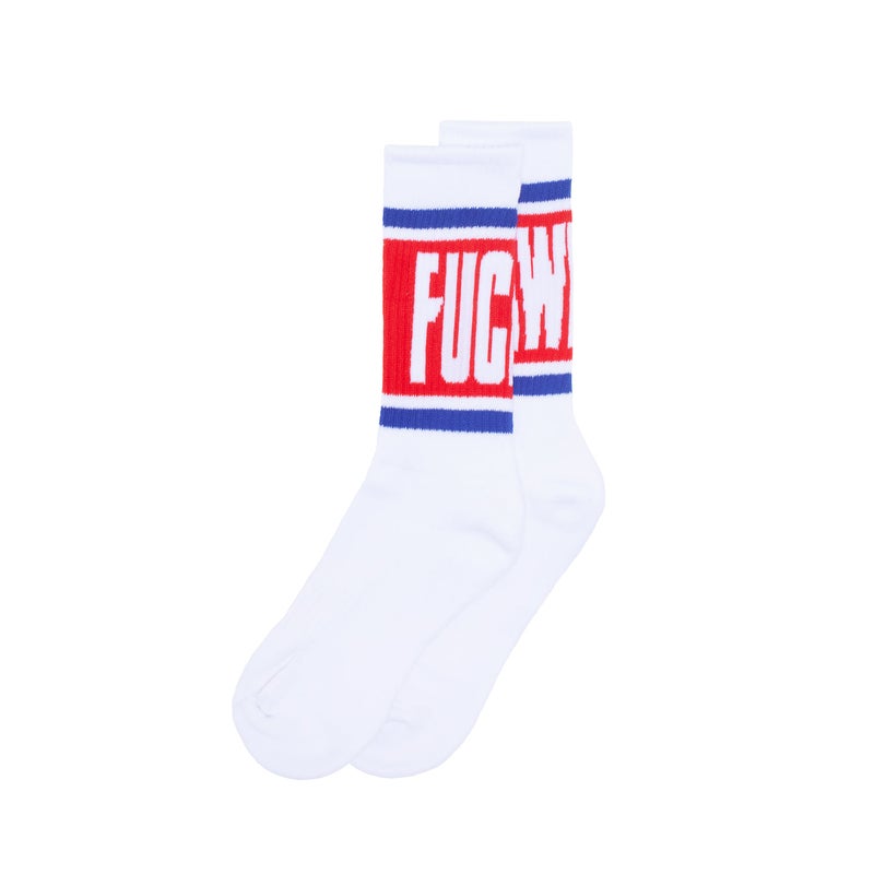 Fucking Awesome Big Stripe socks, white