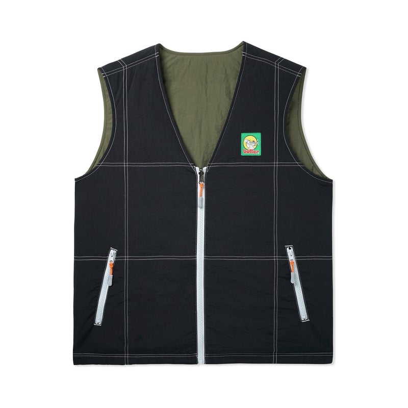 Butter Reversible Vest, black / army