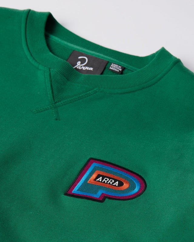 Parra Repeat Pea Crewneck Sweatshirt, green