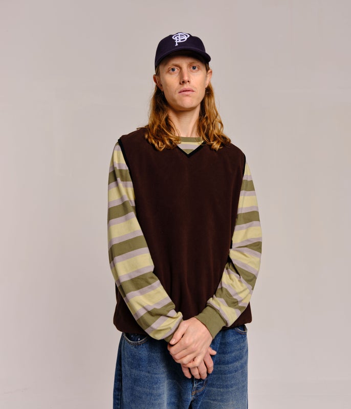 Pop Reversible Fleece Vest, brown