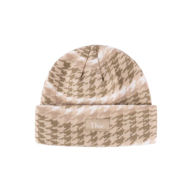 Dime Wave Tooth Cuff Beanie, tan