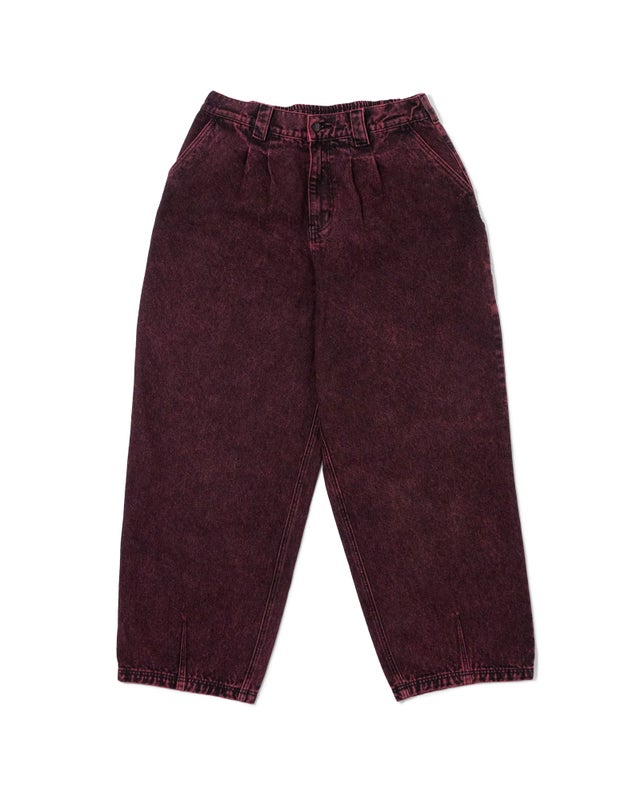 Poetic Balloon Pant, red acid denim wash