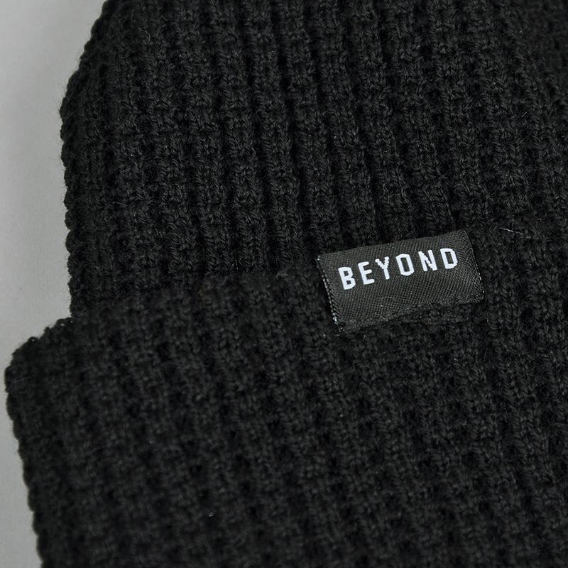 Beyond  Pattern Merino beanie, black