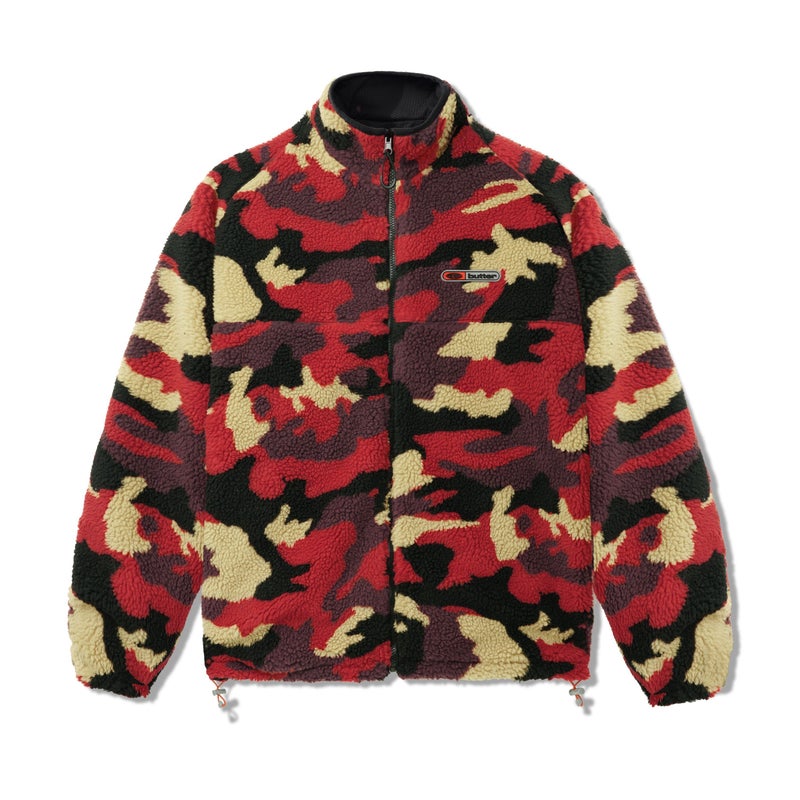 Butter Camo Sherpa Jacket, red