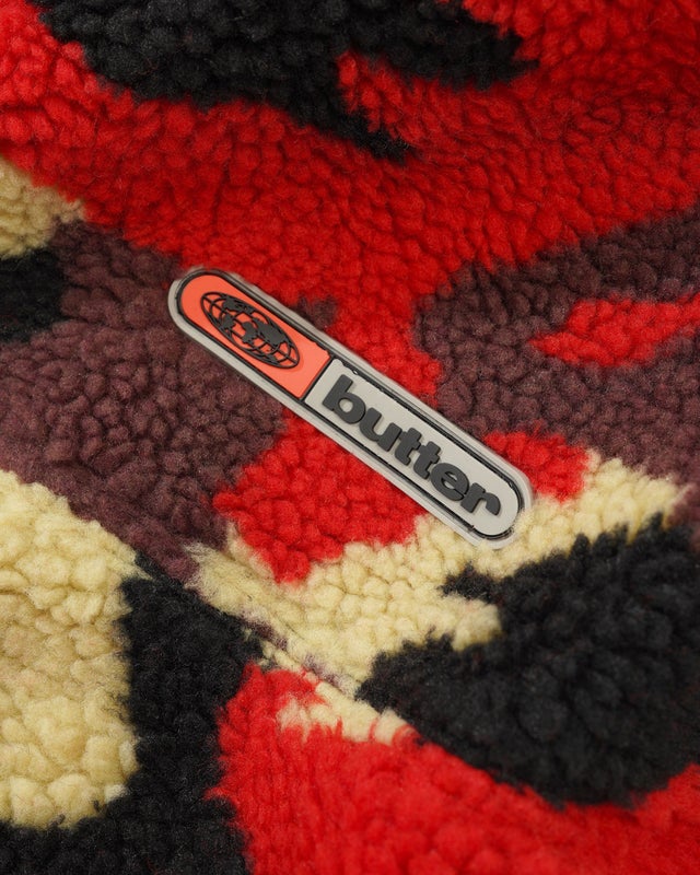 Butter Camo Sherpa Jacket, red