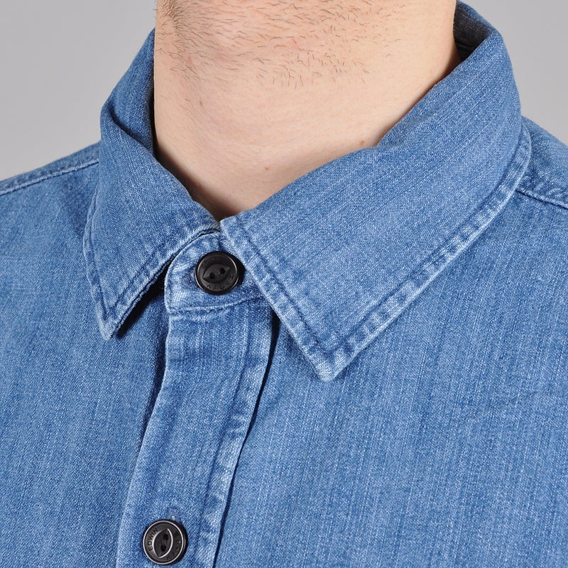 Edwin Big SS shirt, blue light stone washed