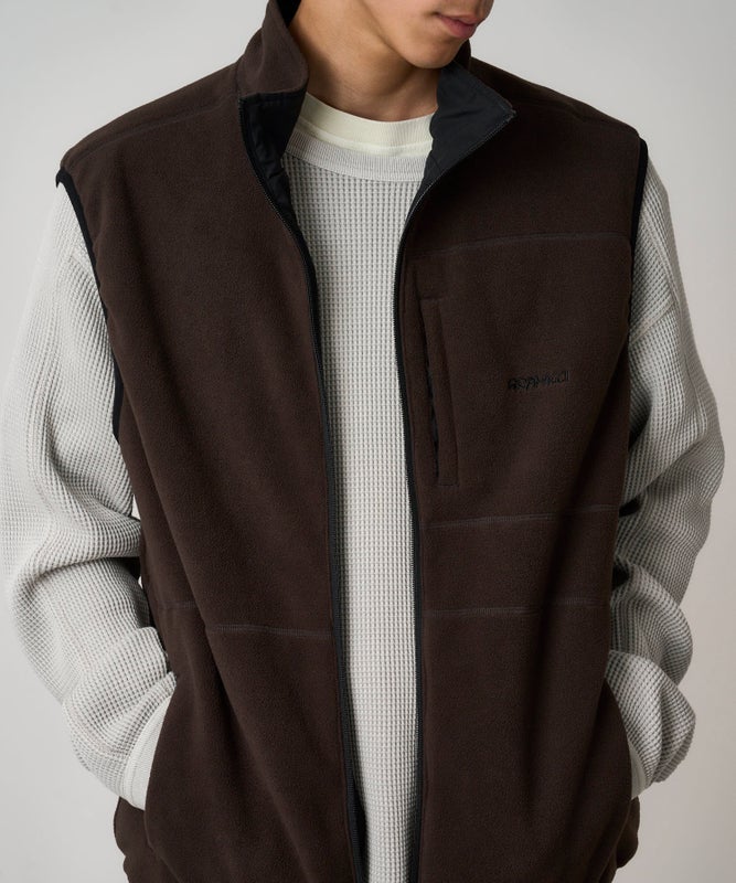 Gramicci Thermal Fleece Reverisble Vest, tobacco / black